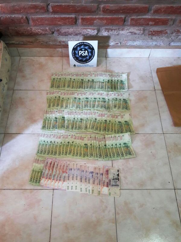 El dinero en efectivo que secuestro la PSA