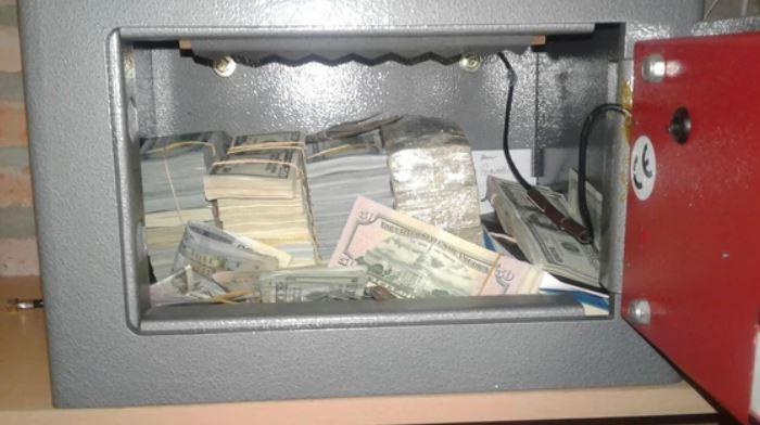 La caja fuerte que tenía Balcedo en su lujosa finca en Punta del Este. 